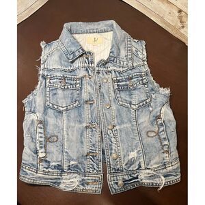 Distressed Jean‎ vest size small Lost brand
